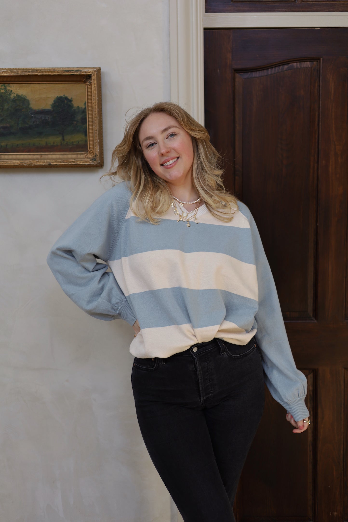 Addison Striped Collar Top