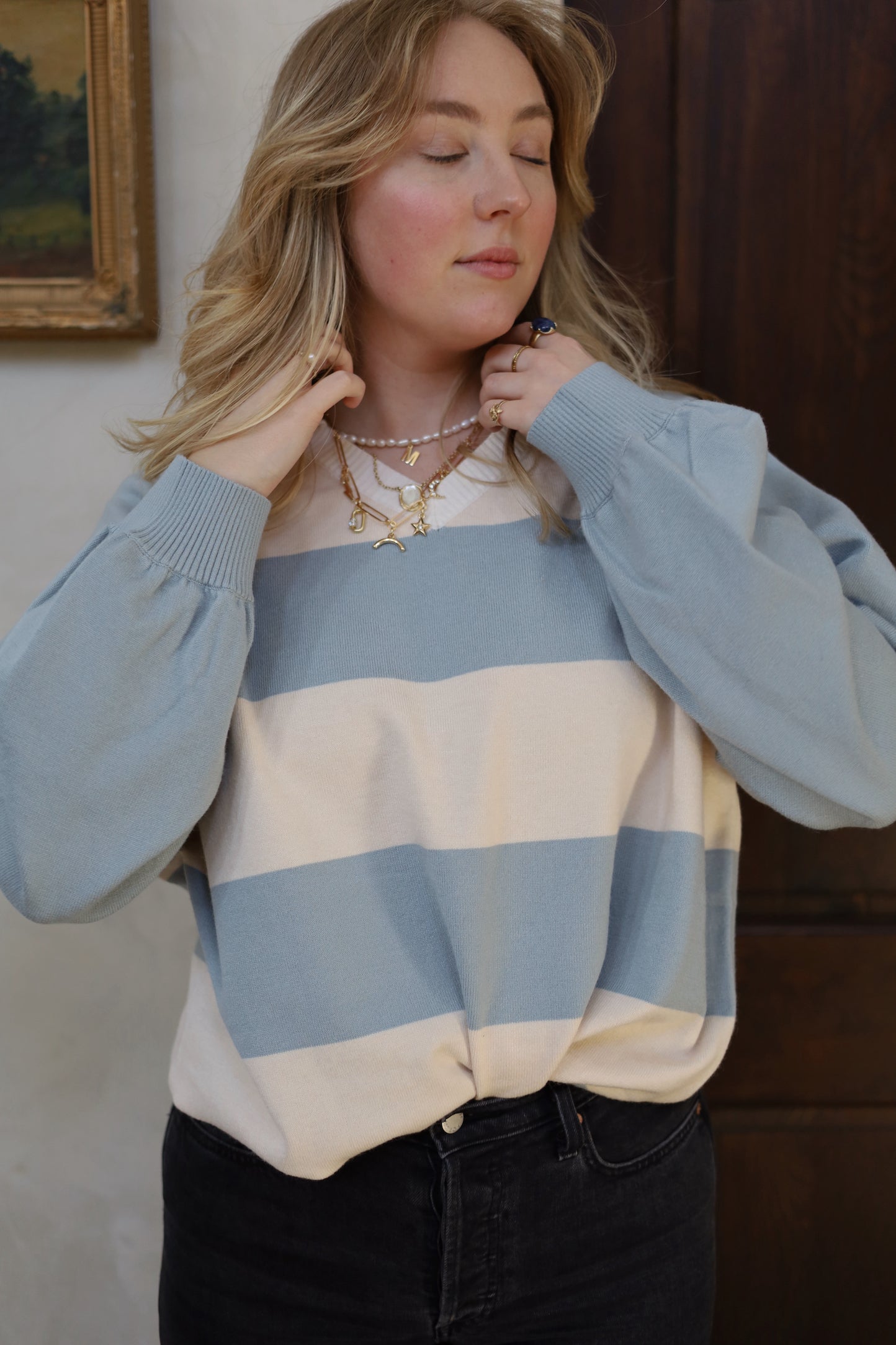 Addison Striped Collar Top