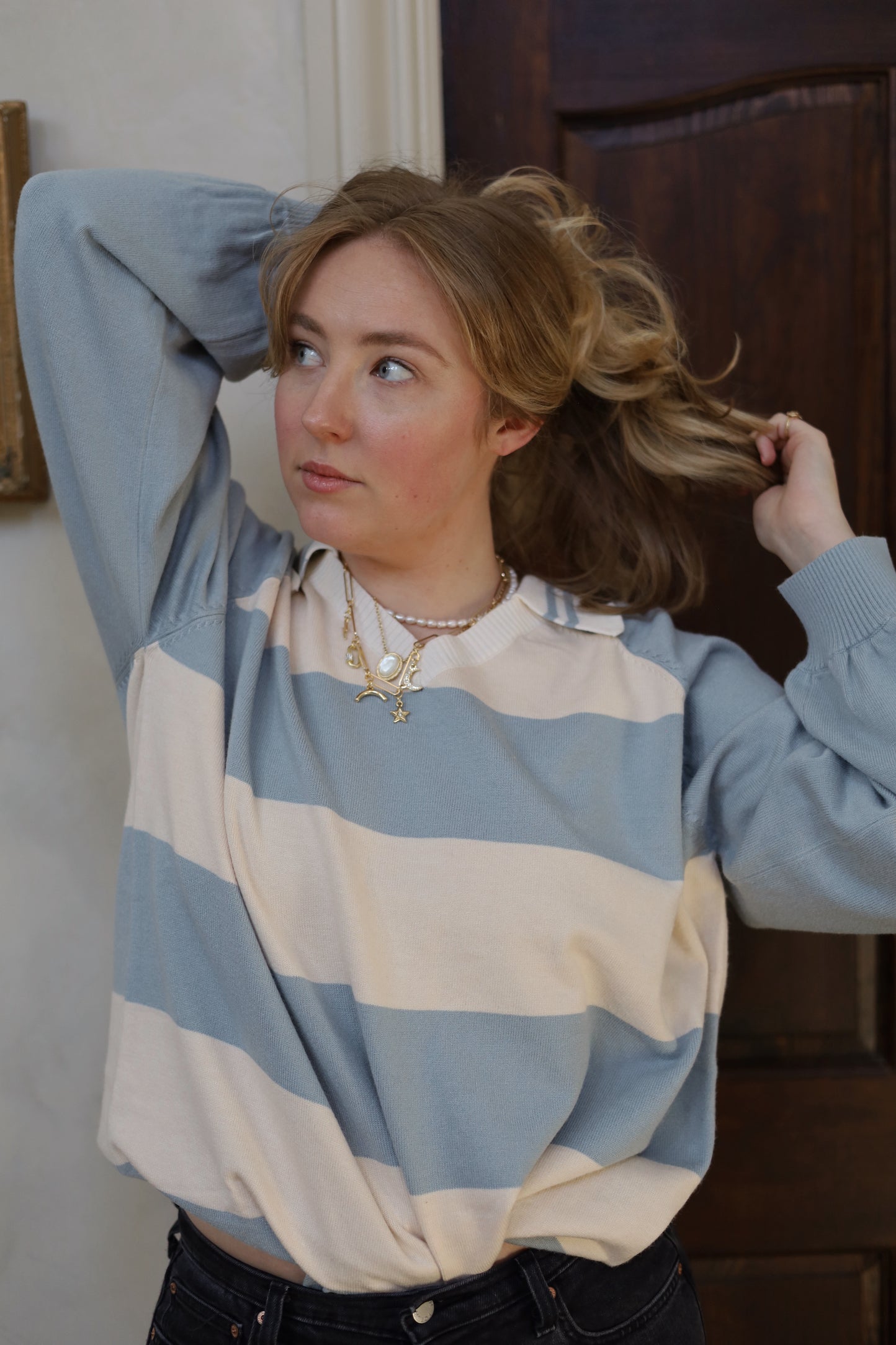 Addison Striped Collar Top