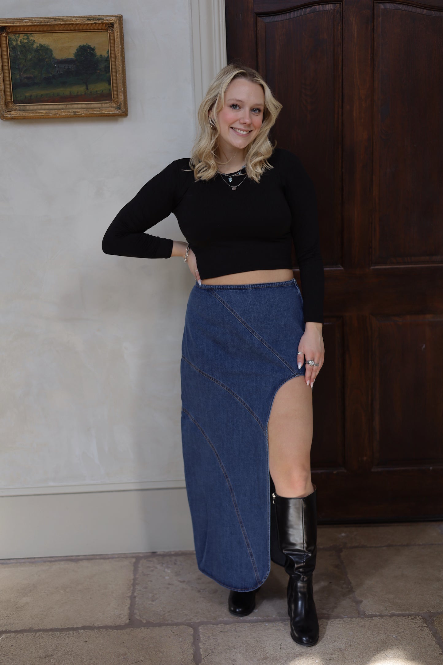 Brenna Denim Maxi Skirt